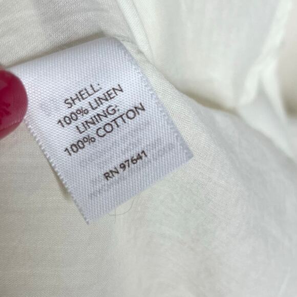 J. Jill Womens Linen Midi Dress Small Ivory Butter Yellow Summer Minimalist - Picture 10 of 13